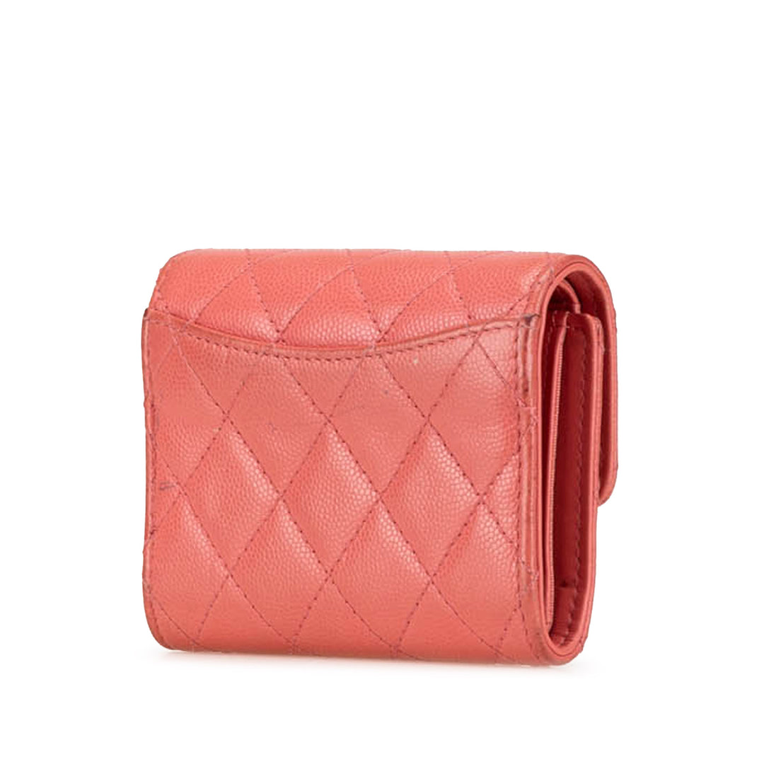 Chanel CC Matelassé Caviar Trifold Portefeuille
