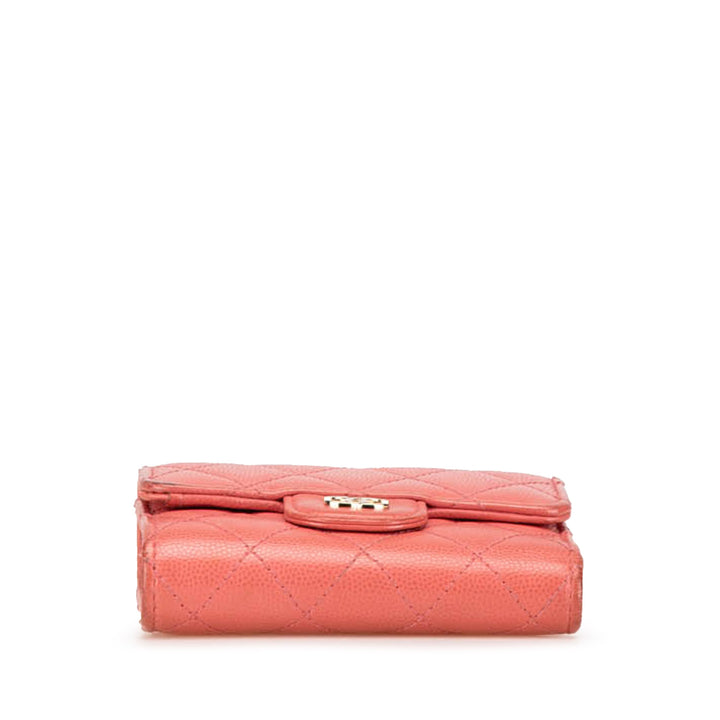 Chanel CC Matelassé Caviar Trifold Portefeuille