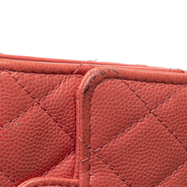 Chanel CC Matelassé Caviar Trifold Portefeuille