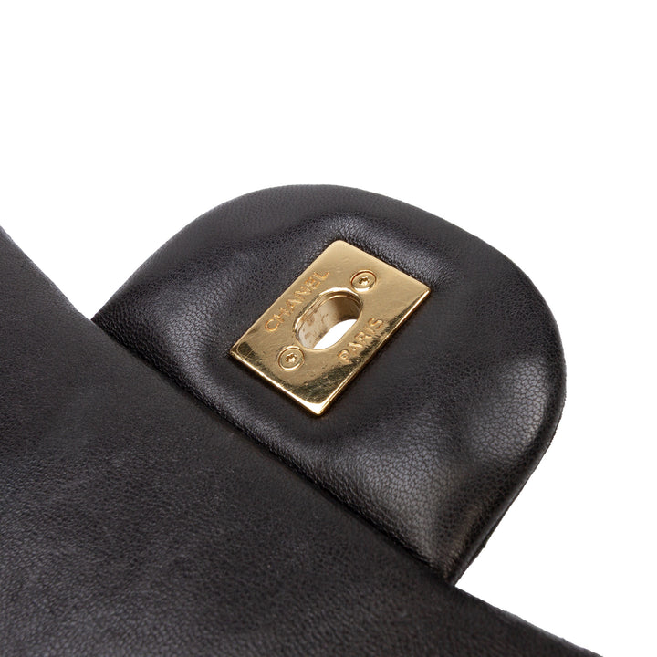 Chanel Maxi Classic Cuir d’agneau Double rabat Noir