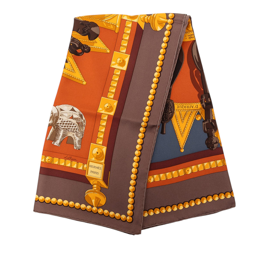 Hermès Cuillers d Afrique Soie Foulard 90 Multi