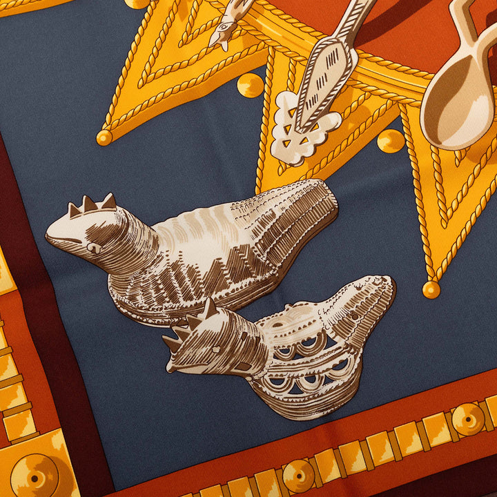 Hermès Cuillers d Afrique Soie Foulard 90 Multi