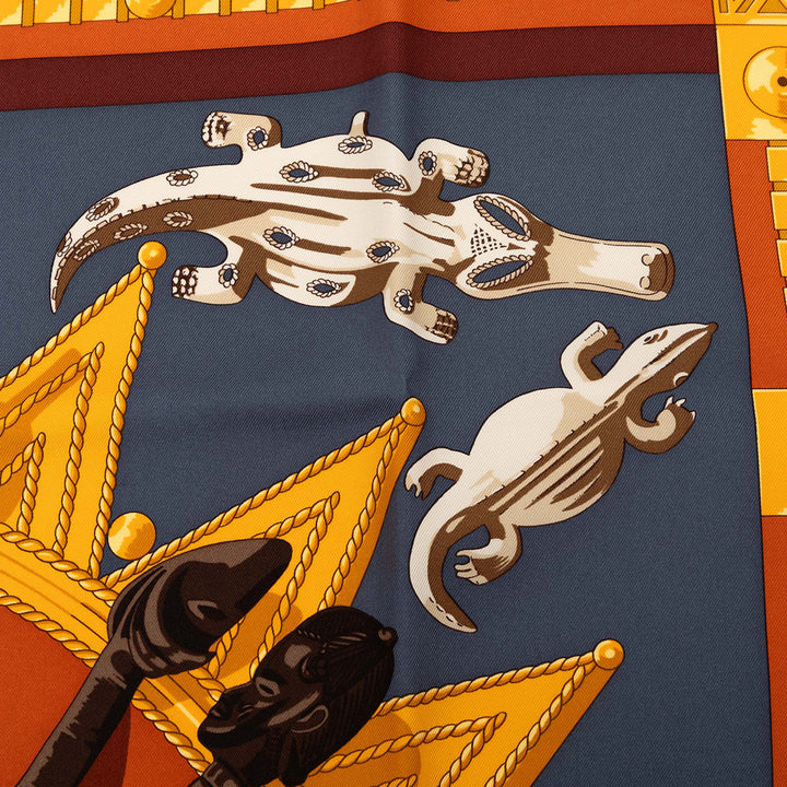 Hermès Cuillers d Afrique Soie Foulard 90 Multi