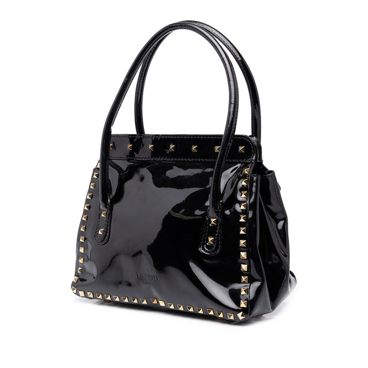 Valentino Cabas Rockstud Double Poignée à rabat Noir – vue 2 – GABY PARIS