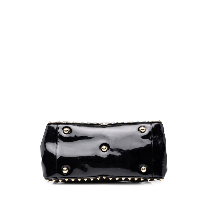 Valentino Cabas Rockstud Double Poignée à rabat Noir – vue 3 – GABY PARIS
