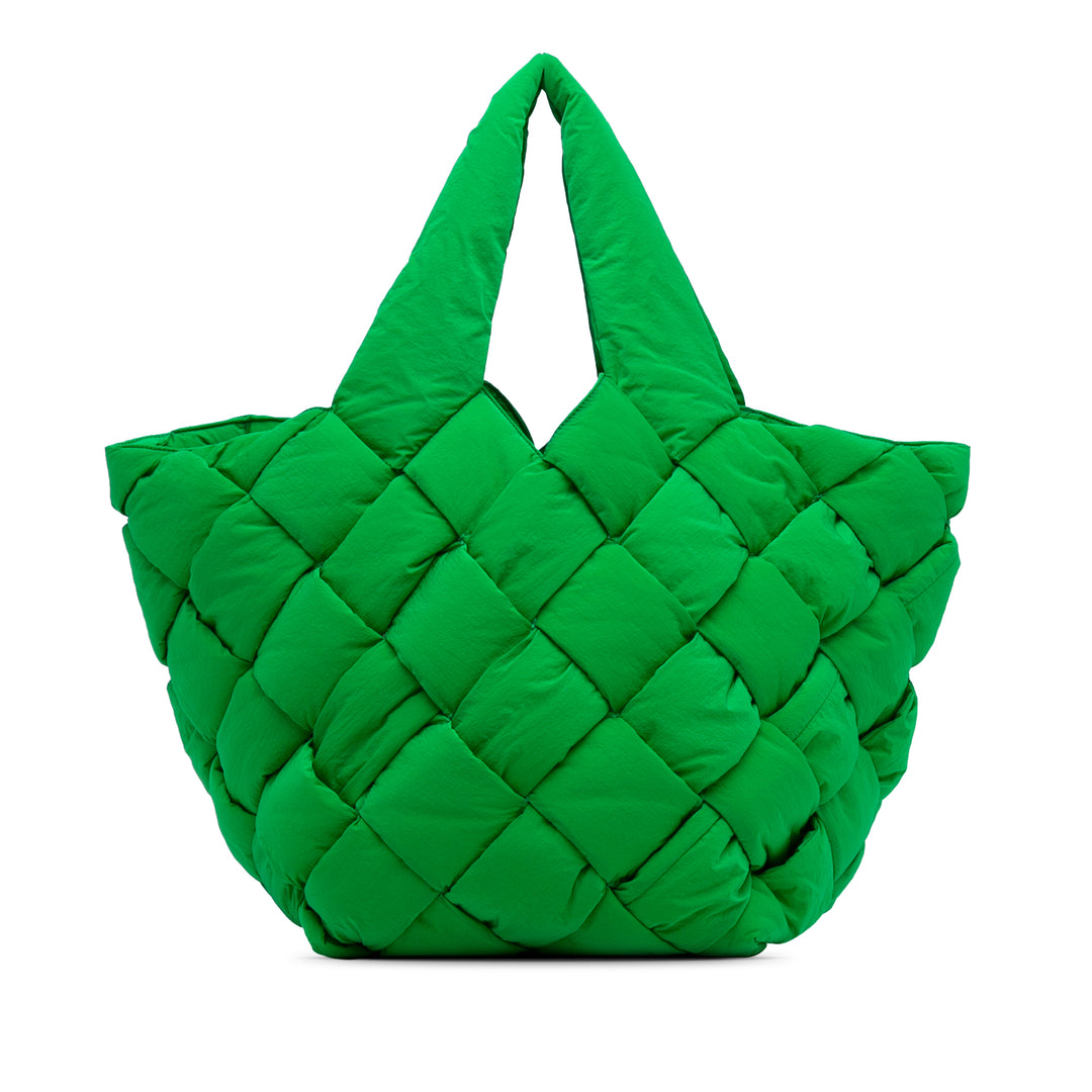 Intrecciato Padded Cassette Tote Green - Gaby Paris