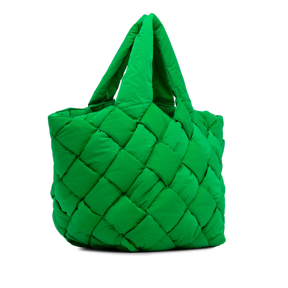 Intrecciato Padded Cassette Tote Green - Gaby Paris