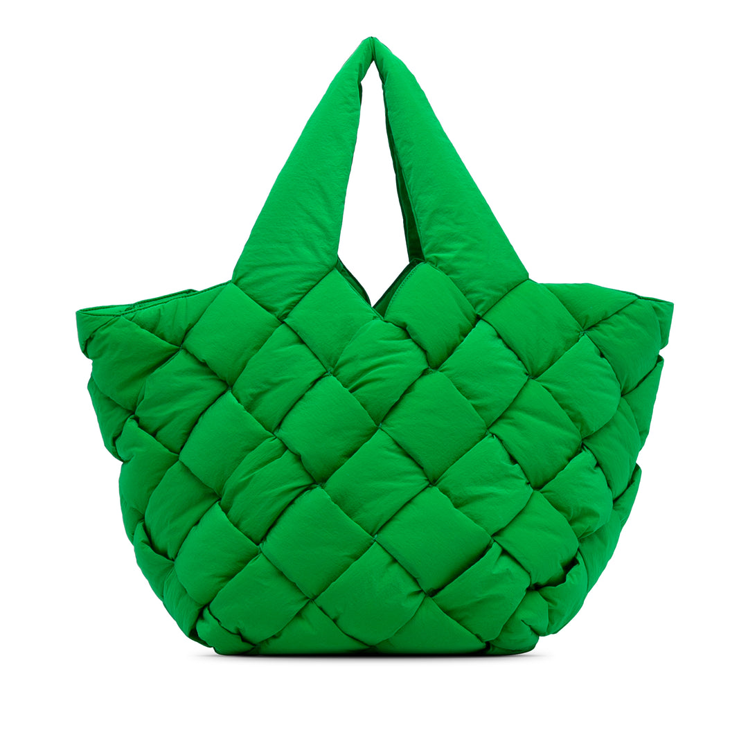 Intrecciato Padded Cassette Tote Green - Gaby Paris