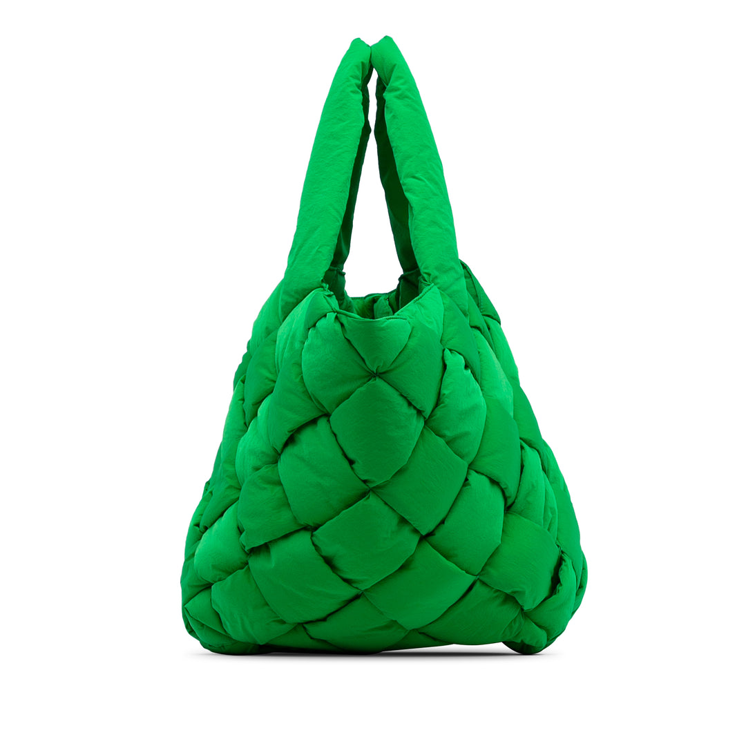 Intrecciato Padded Cassette Tote Green - Gaby Paris