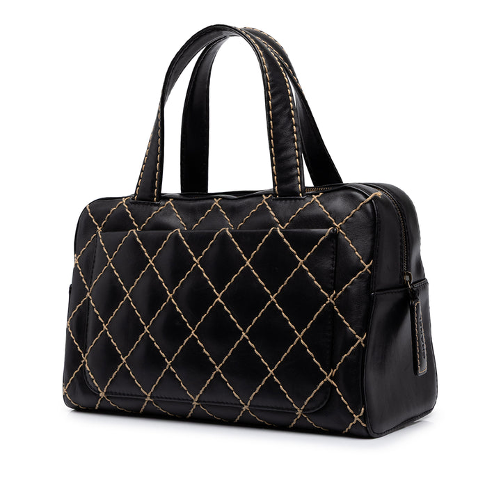 Chanel Sac à main CC Wild Stitch Cuir de veau Noir – vue 2 – GABY PARIS