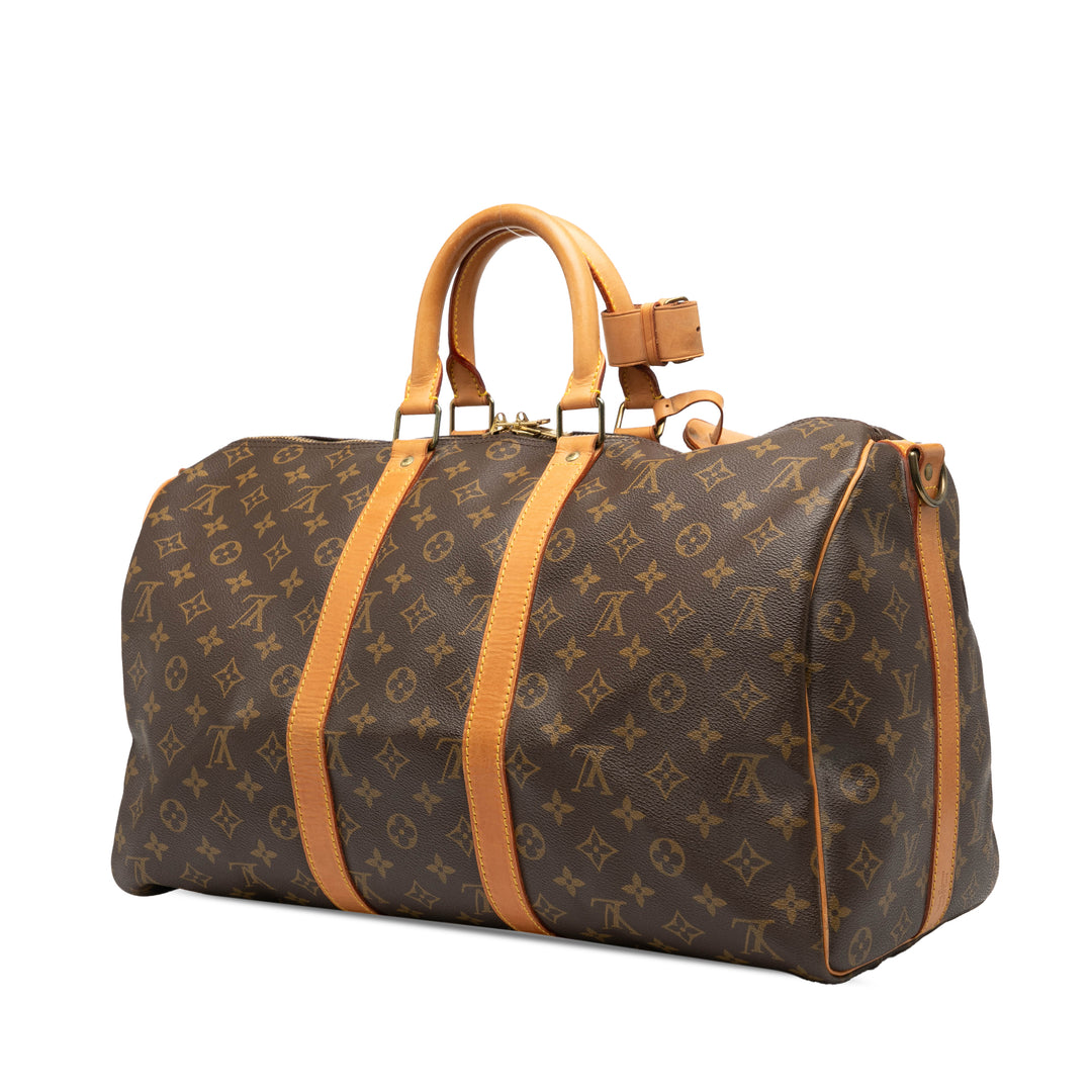 Louis Vuitton Monogram Keepall Bandouliere 45 Marron