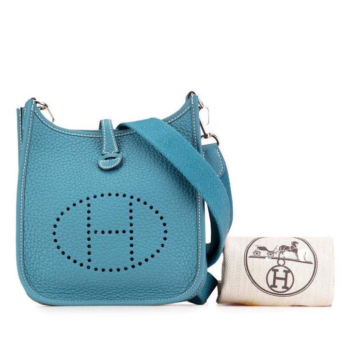 Hermès Sac bandoulière Evelyne III Clémence TPM Bleu – vue 8 – GABY PARIS