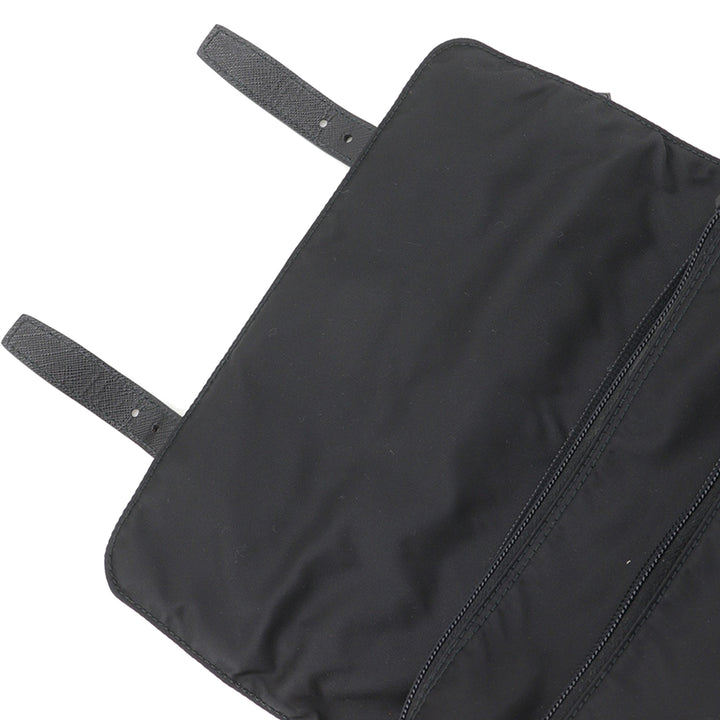 Prada Saffiano à finitions Re Nylon Zip Double Buckle Messenger Sac
