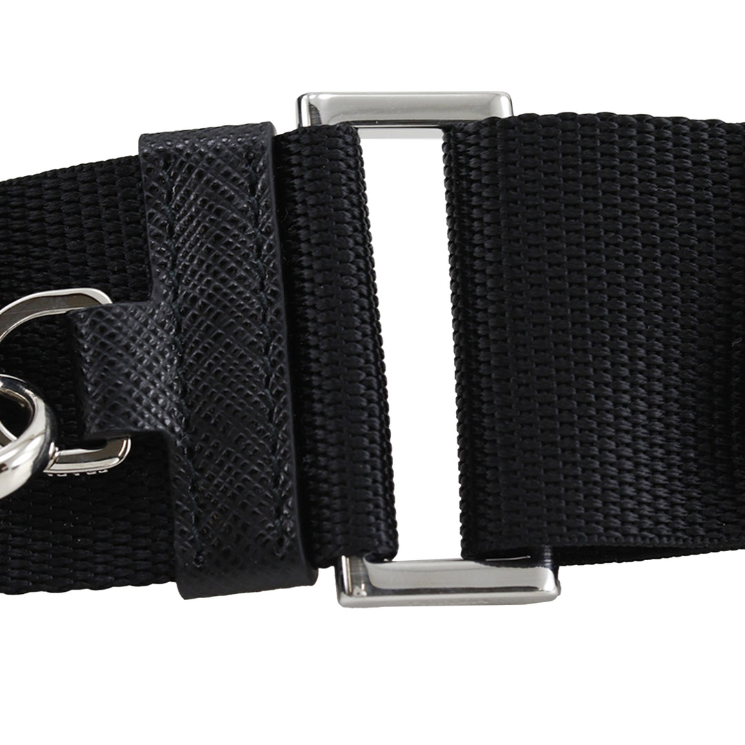 Prada Saffiano à finitions Re Nylon Zip Double Buckle Messenger Sac