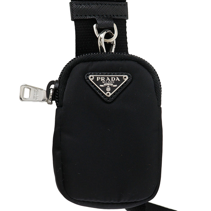 Prada Saffiano à finitions Re Nylon Zip Double Buckle Messenger Sac