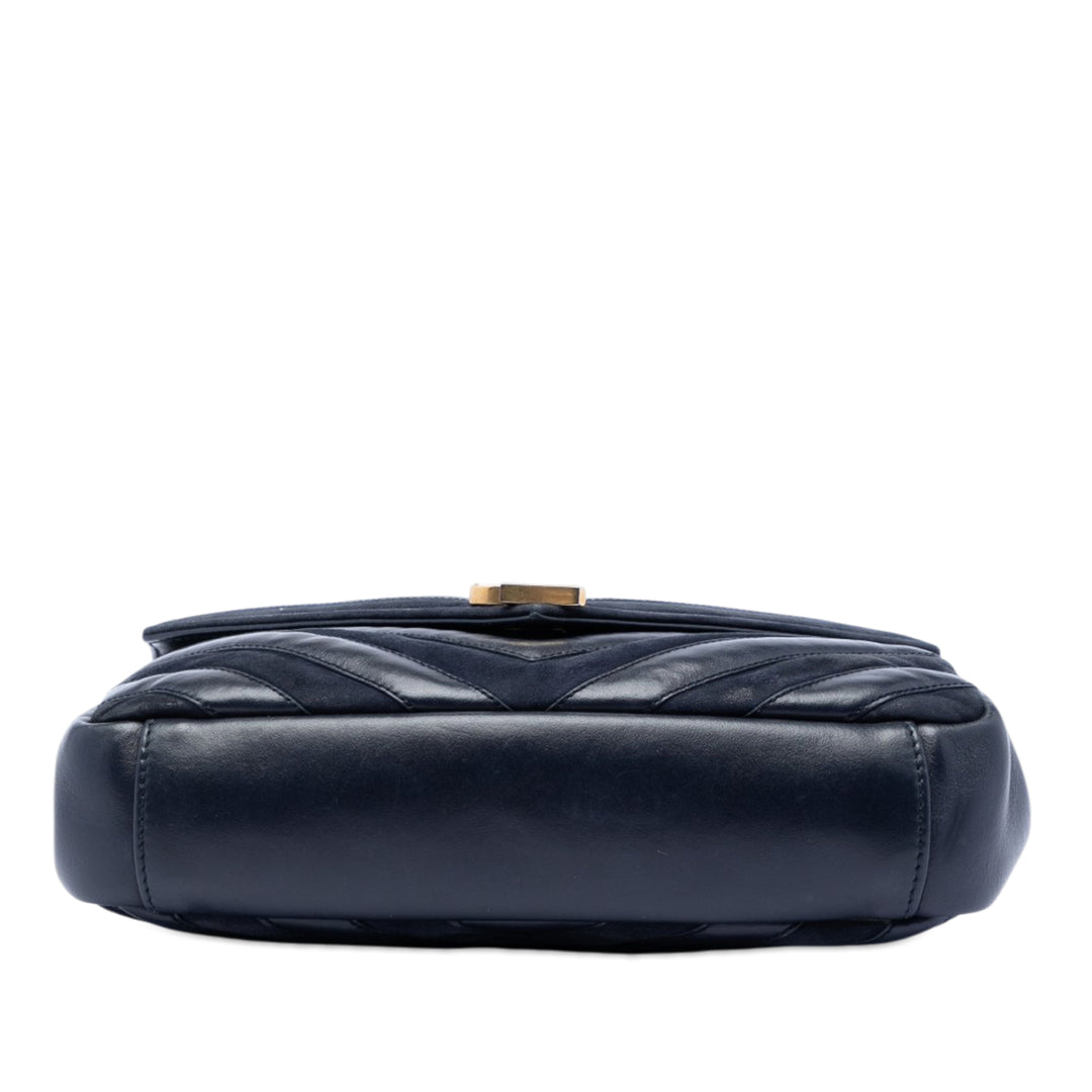 Saint Laurent Medium Cuir de veau et Daim Chevron Monogram College Sac