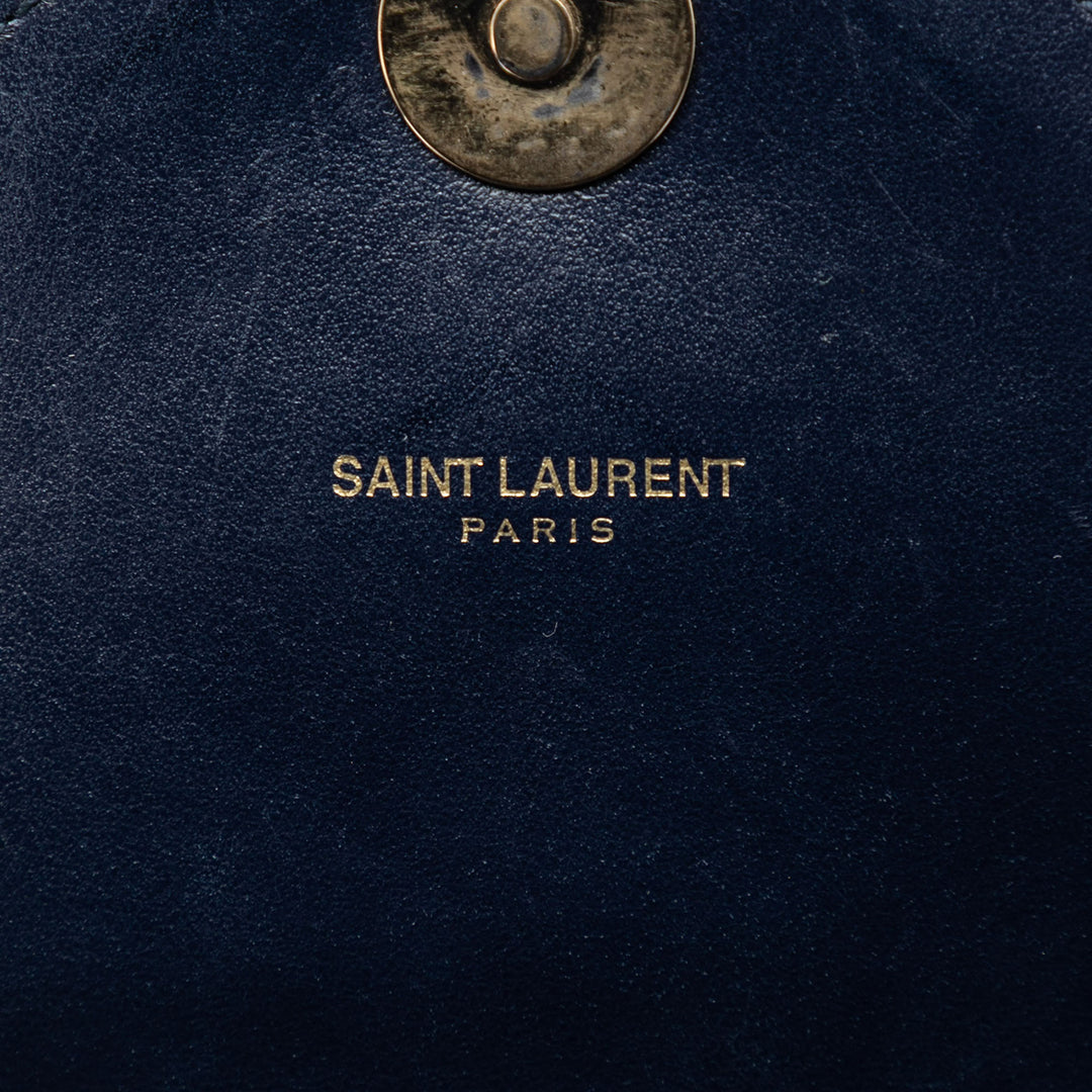 Saint Laurent Medium Cuir de veau et Daim Chevron Monogram College Sac