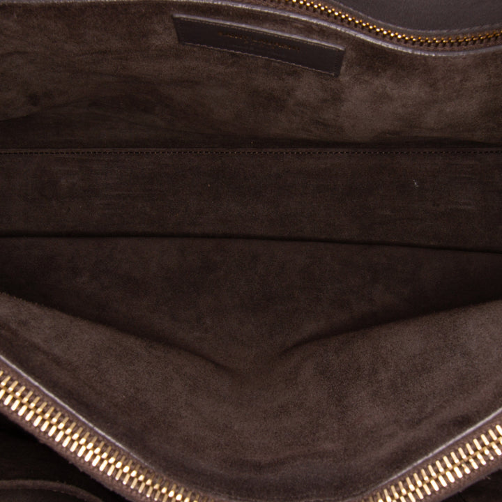 Small Leather Sac De Jour Satchel Gray - Gaby Paris