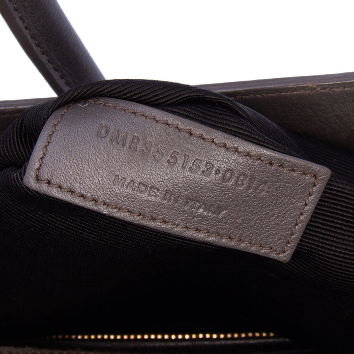 Small Leather Sac De Jour Satchel Gray - Gaby Paris