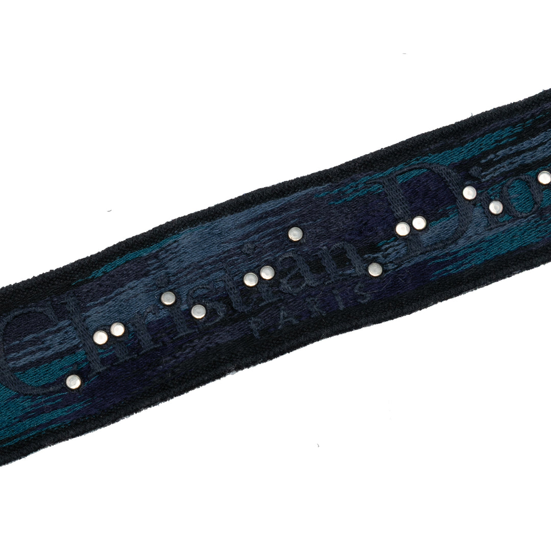 Dior clouté Toile brodé Sac Strap