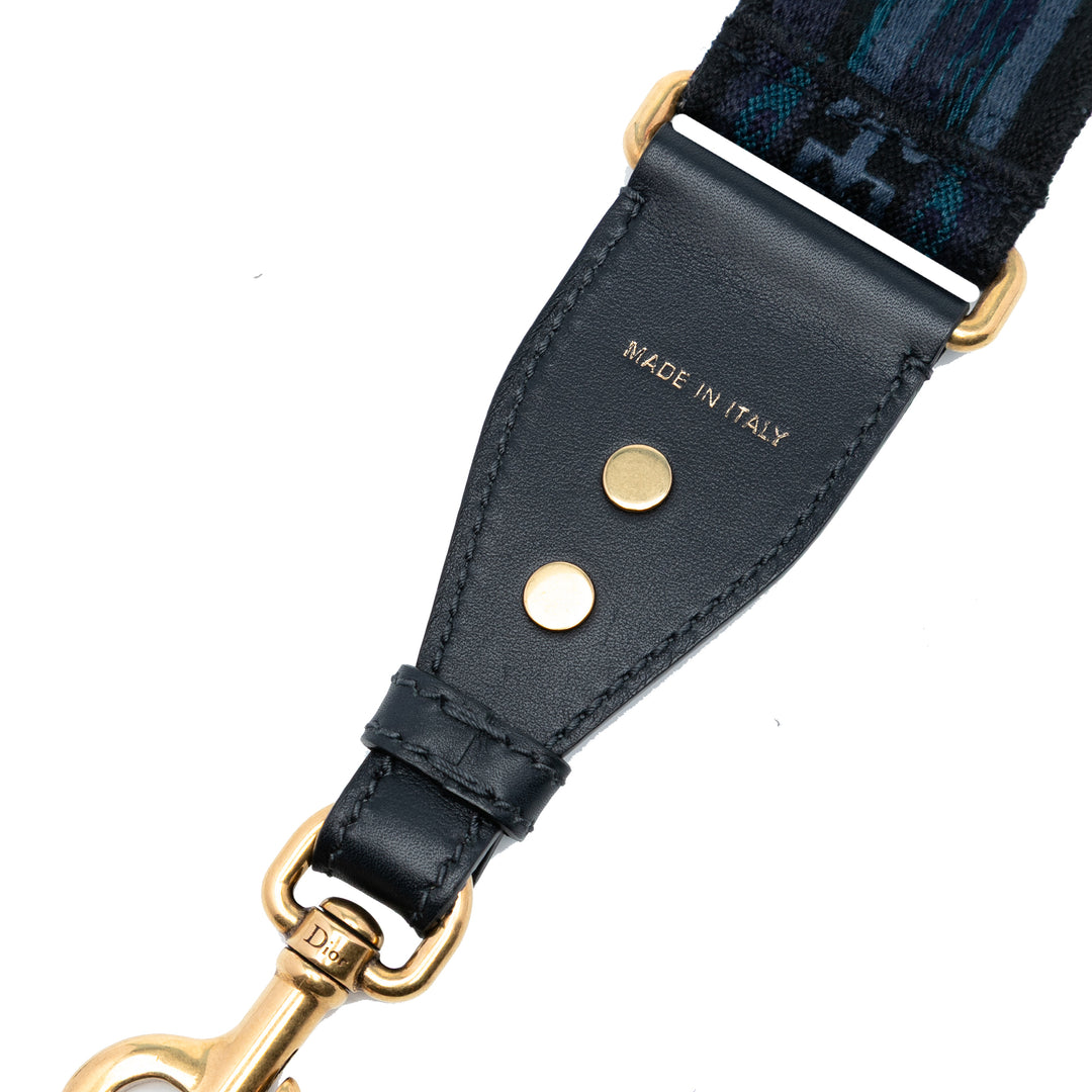 Dior clouté Toile brodé Sac Strap