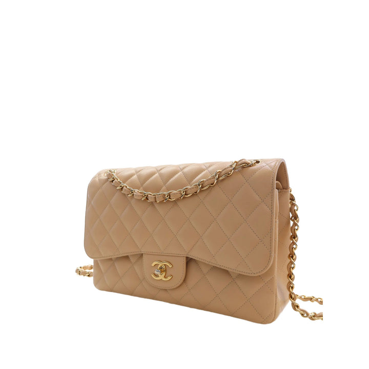 Chanel Classic Double rabat Jumbo Cuir caviar Beige – vue 10 – GABY PARIS