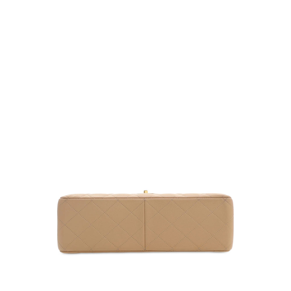 Chanel Classic Double rabat Jumbo Cuir caviar Beige – vue 2 – GABY PARIS