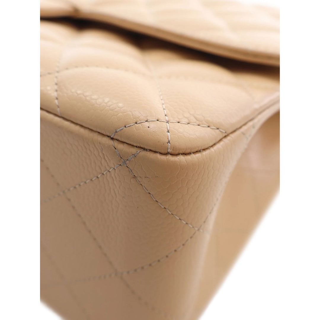 Chanel Classic Double rabat Jumbo Cuir caviar Beige – vue 6 – GABY PARIS