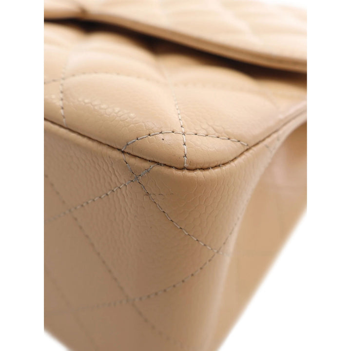 Chanel Classic Double rabat Jumbo Cuir caviar Beige – vue 6 – GABY PARIS