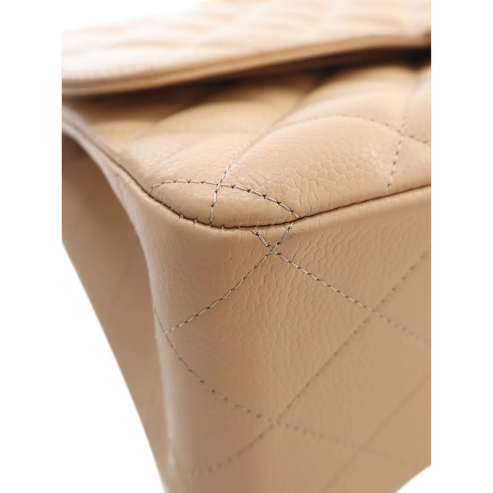 Chanel Classic Double rabat Jumbo Cuir caviar Beige – vue 7 – GABY PARIS