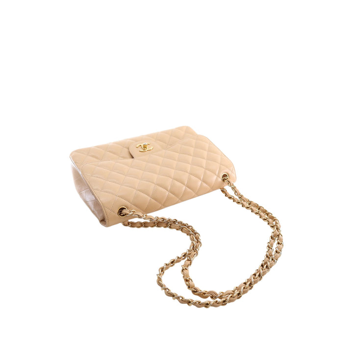 Chanel Classic Double rabat Jumbo Cuir caviar Beige – vue 9 – GABY PARIS