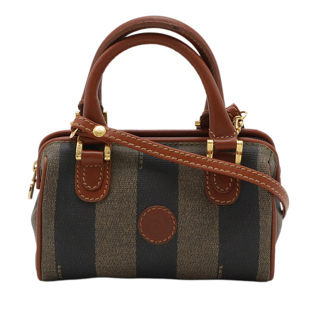 Fendi Pequin Boston Sac Mini Toile enduite