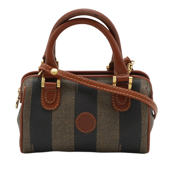 Fendi Pequin Boston Sac Mini Toile enduite