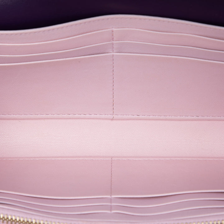 Dior Cannage Lady Dior Wallet on Chain Cuir d'agneau Violet – vue 4 – GABY PARIS