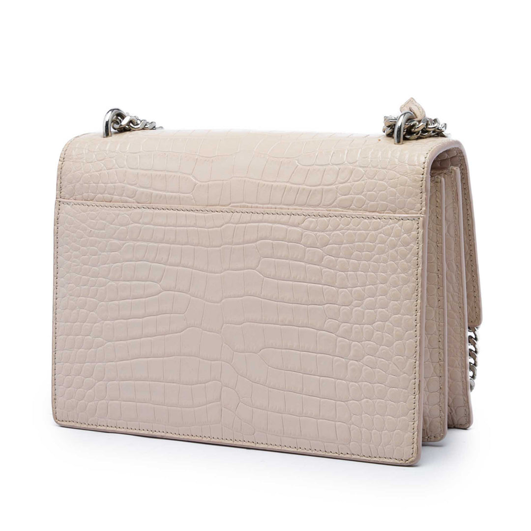 Saint Laurent Croc embossé Sunset Sac Moyen Marron – vue 2 – GABY PARIS