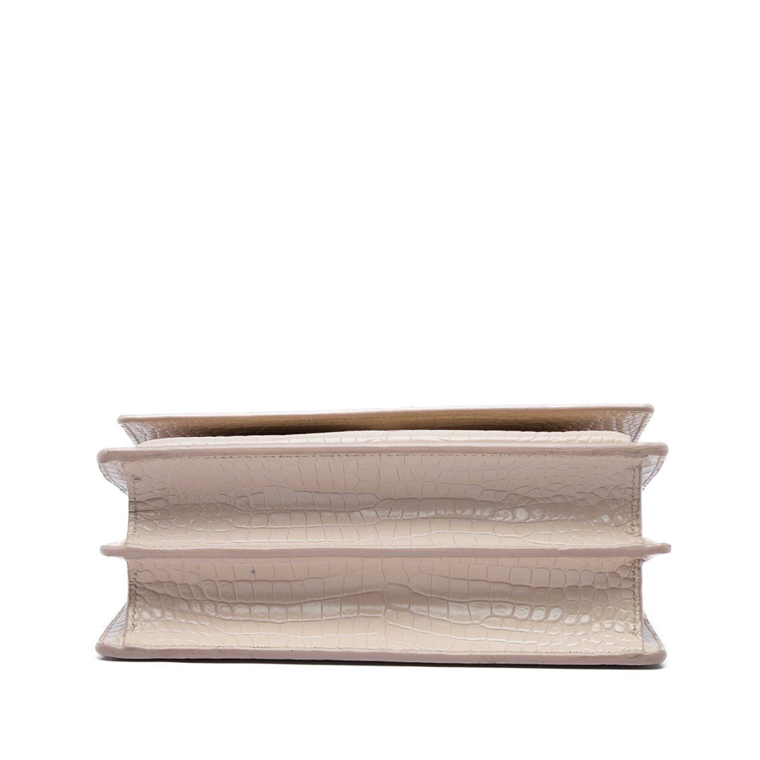 Saint Laurent Croc embossé Sunset Sac Moyen Marron – vue 3 – GABY PARIS