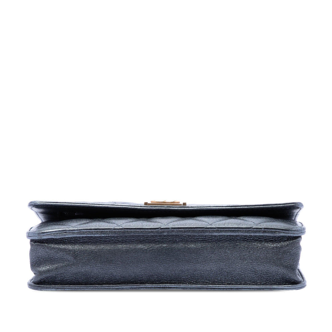 Chanel Matelassé Metallic Cuir de veau Boy Wallet on Chain