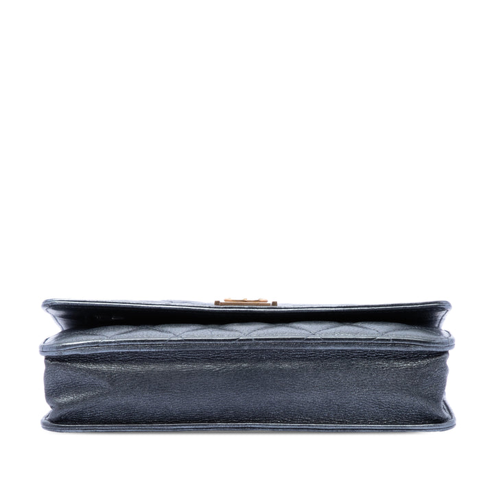 Chanel Matelassé Metallic Cuir de veau Boy Wallet on Chain