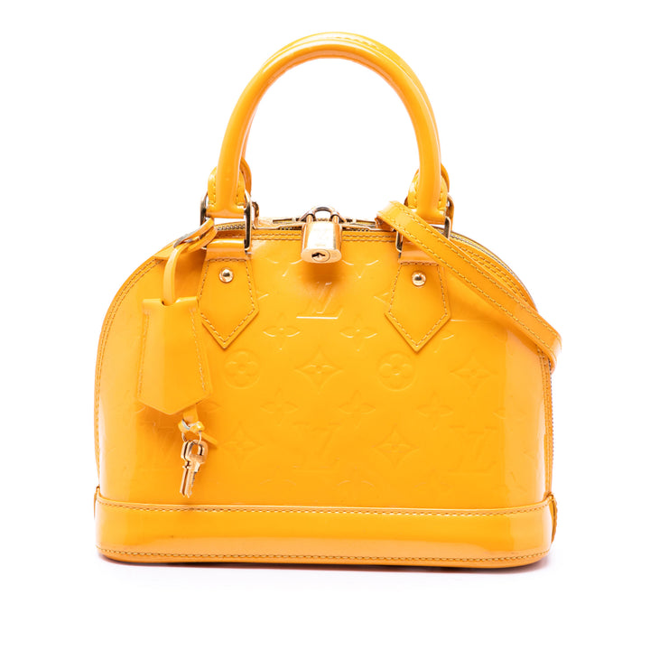 Louis Vuitton Alma BB Cuir verni Monogram Jaune