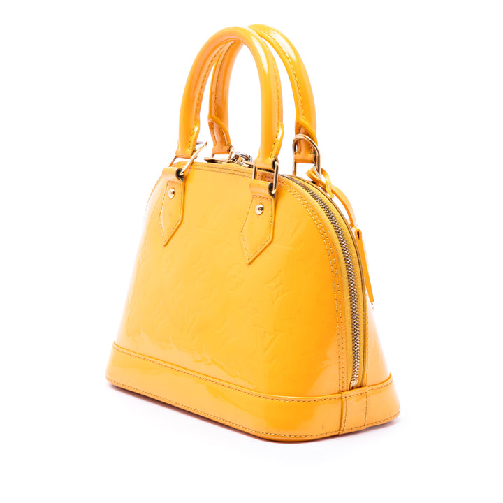 Louis Vuitton Alma BB Cuir verni Monogram Jaune
