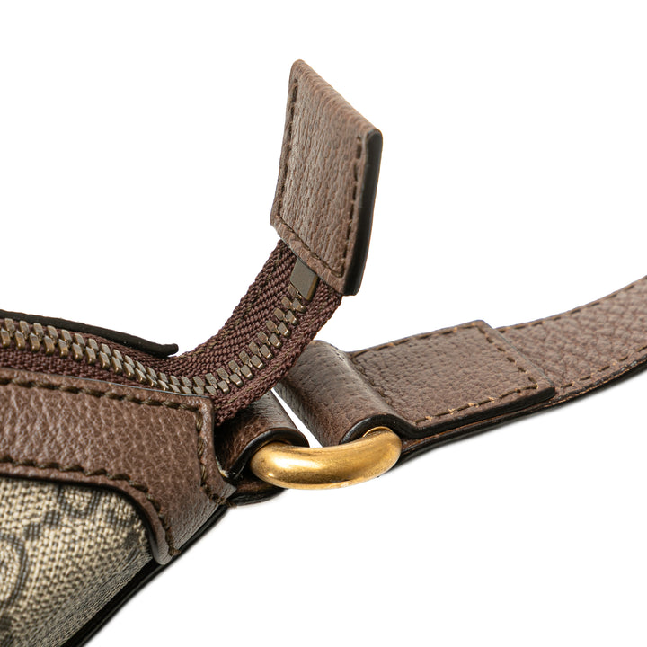 Small GG Supreme Web Ophidia Half Moon Crossbody Brown - Gaby Paris