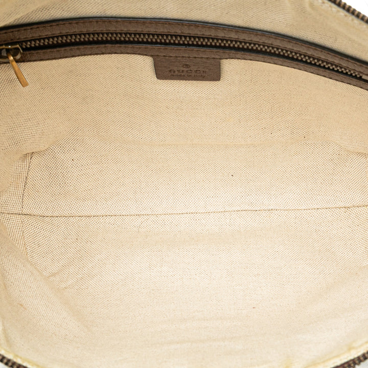 Small GG Supreme Web Ophidia Half Moon Crossbody Brown - Gaby Paris
