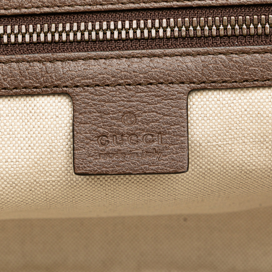 Small GG Supreme Web Ophidia Half Moon Crossbody Brown - Gaby Paris