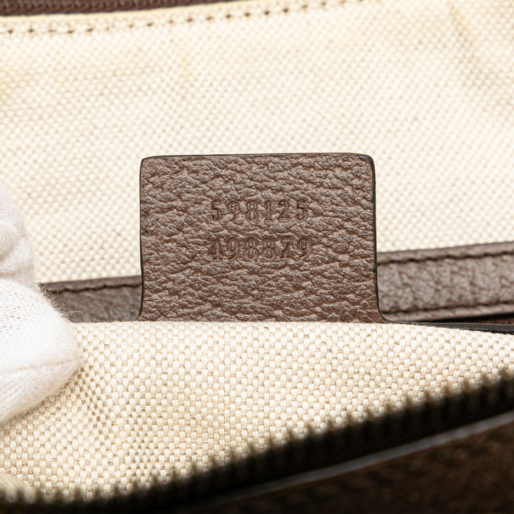 Small GG Supreme Web Ophidia Half Moon Crossbody Brown - Gaby Paris