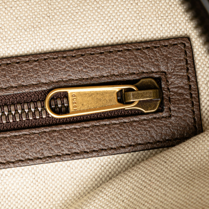 Small GG Supreme Web Ophidia Half Moon Crossbody Brown - Gaby Paris