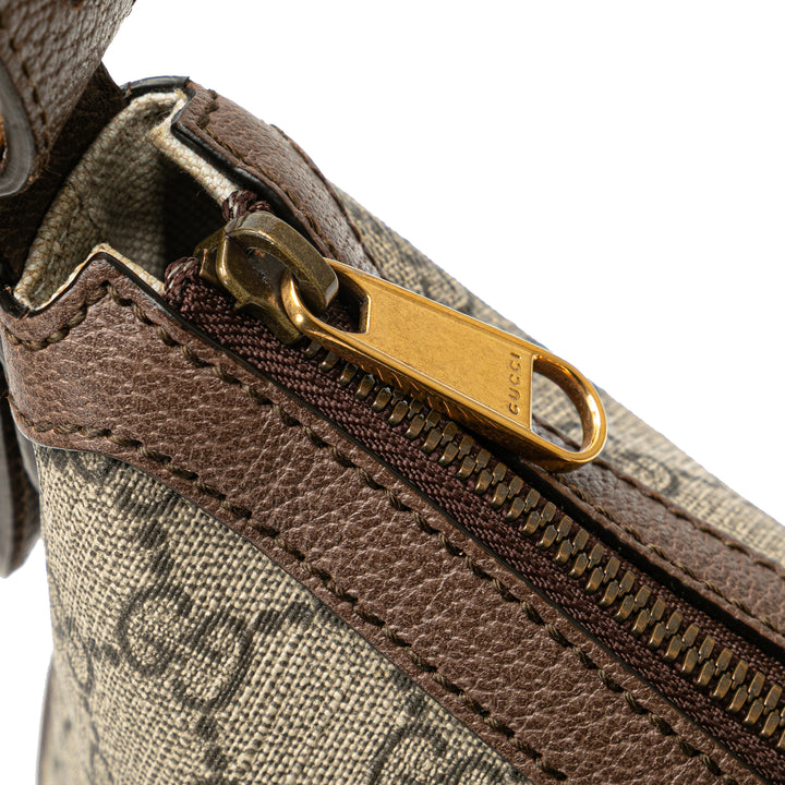 Small GG Supreme Web Ophidia Half Moon Crossbody Brown - Gaby Paris