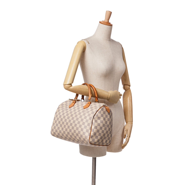 Damier Azur Speedy 30 White - Gaby Paris
