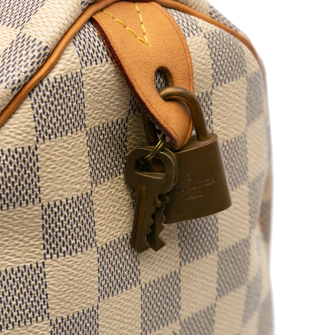 Damier Azur Speedy 30 White - Gaby Paris