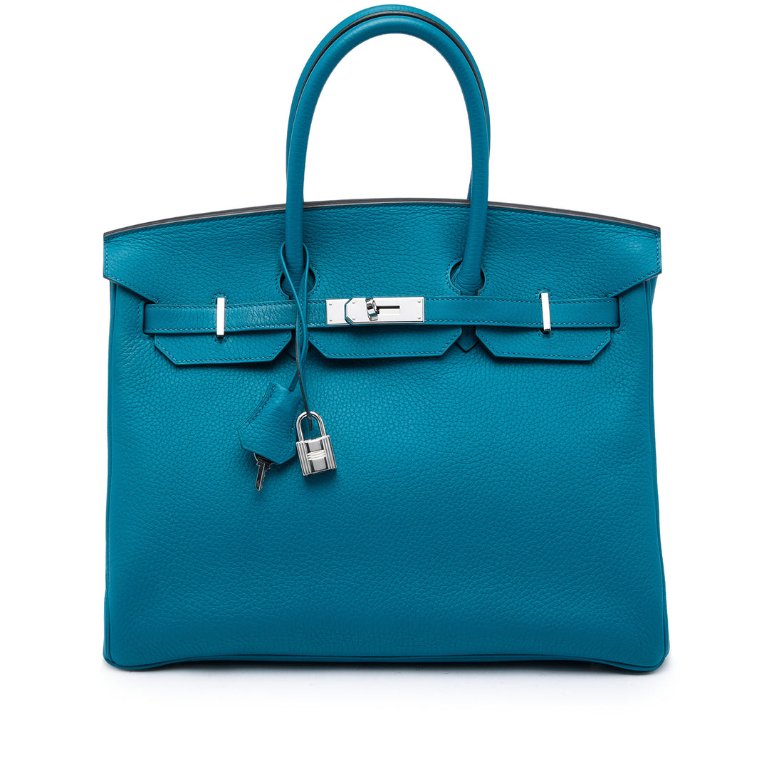 Hermès Birkin Retourne 35 Clémence Bleu – vue principale – GABY PARIS