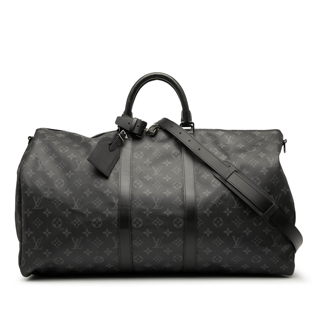 Louis Vuitton Monogram Eclipse Keepall Bandouliere 55 Noir – GABY PARIS Authentique